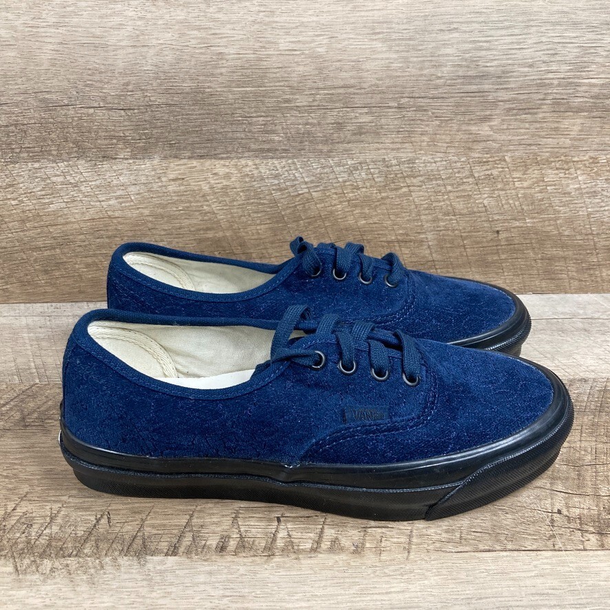 VANS OG Authentic LX Velvet Embroidery Leopard Blue Skate