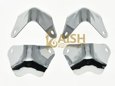 4pcs Polished Metal 2 Leg No Lip Guitar Amp Corner Speaker Cap Protectors Chrome