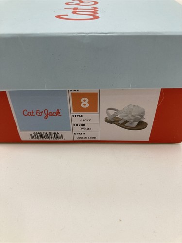 Cat & Jack Girls Children's White Floral JACKY Sandals Size 8 - Picture 7 of 7