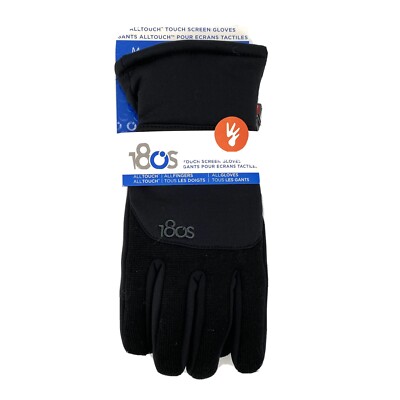 180s Aztec Black Gloves Mens Size Medium M Touch Screen All Fingers Warm 
