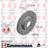 2X Zimmermann Sport Z Bremsscheibe 600.3207.52