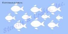 FISH OF SCHOOL STENCIL BORDER BEACH NAUTICAL ART CRAFT TEMPLATE OCEAN PAINT NEW