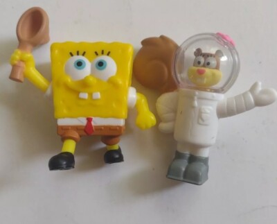 2 SpongeBob SquarePants Sandy Cheeks Figures McDonalds EUC Viacom 