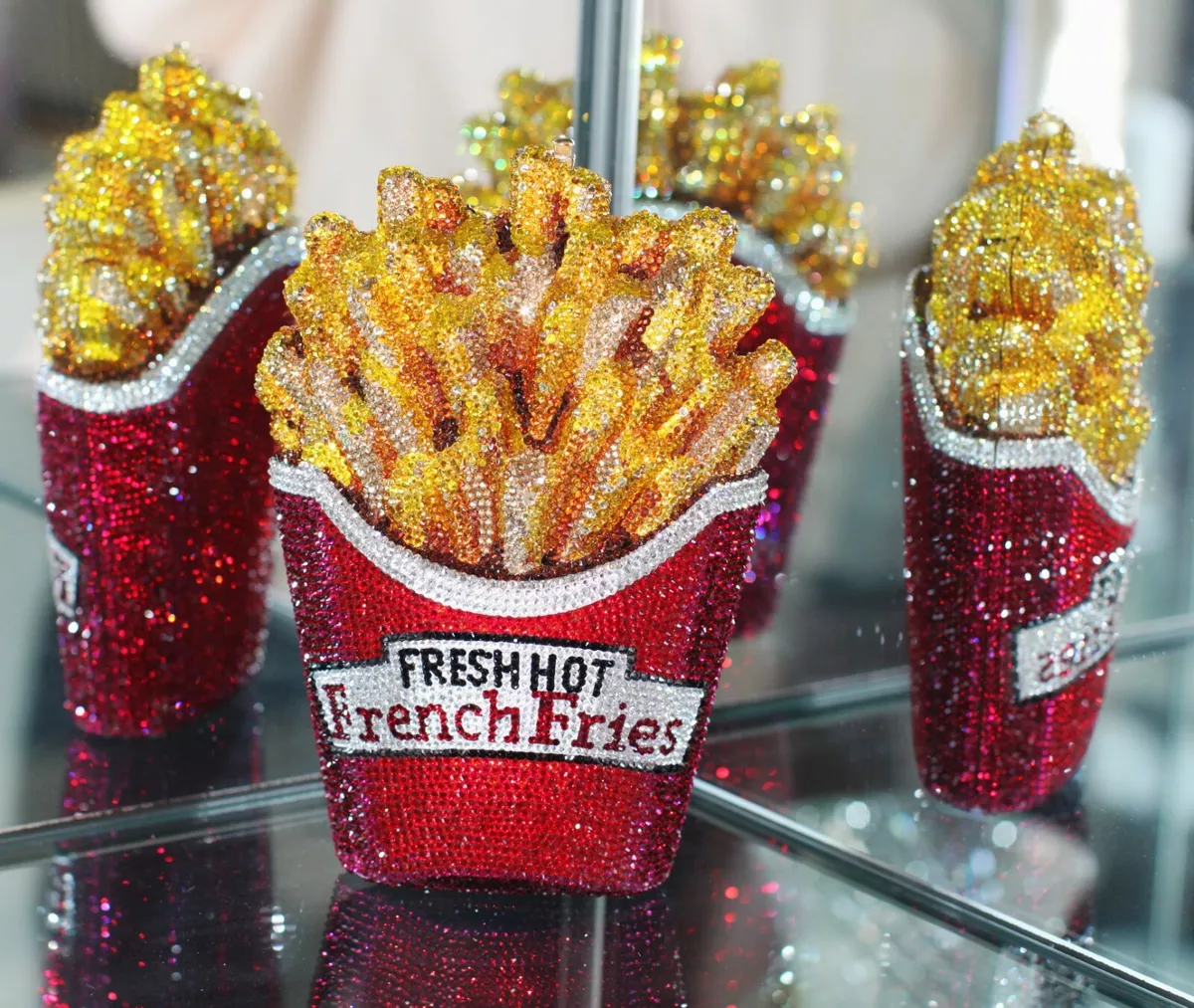 Luxury Rhinestone French Fries Evening Clutch