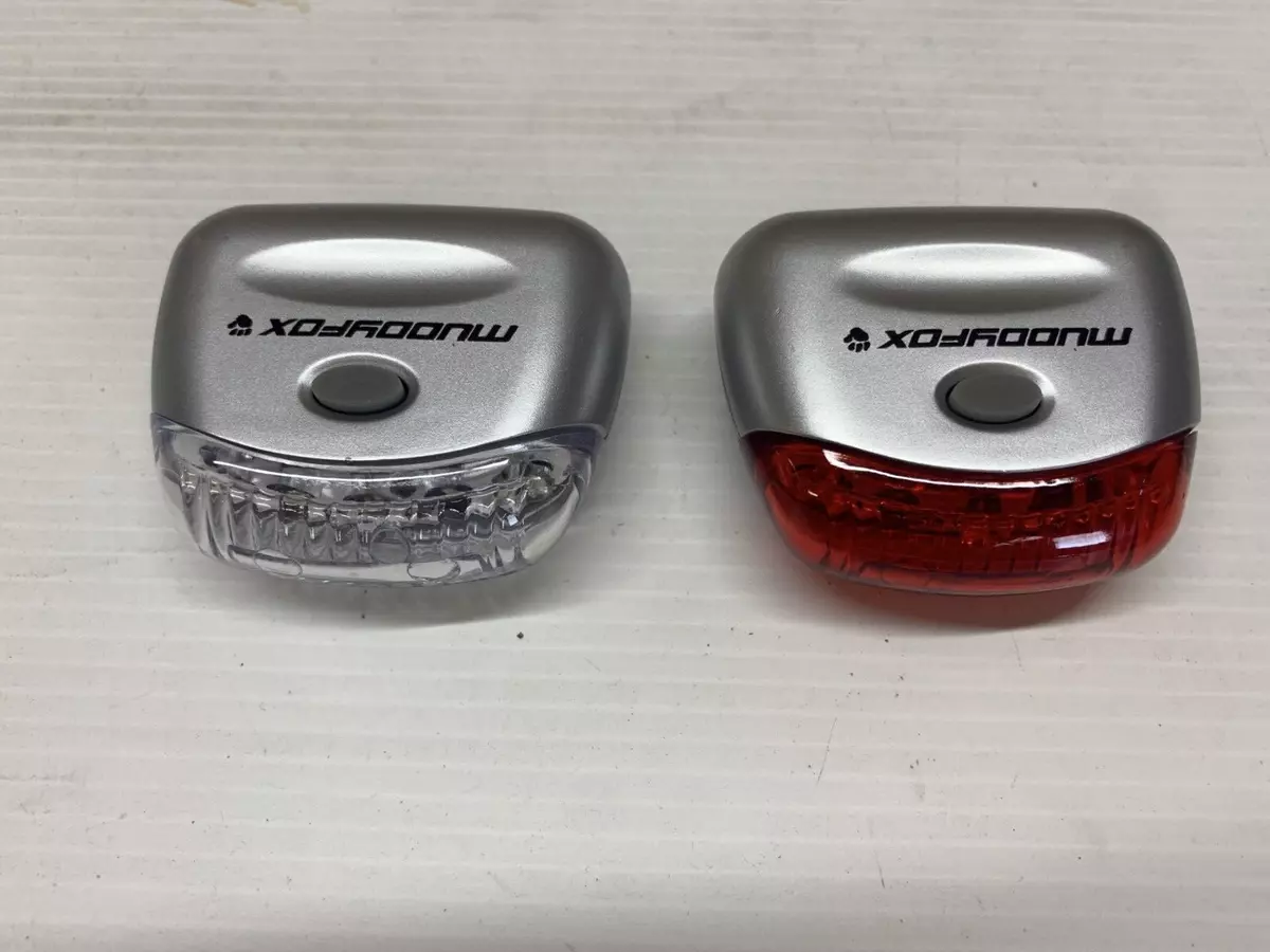 Muddyfox Bike Lights Lamps Front and Rear LED100 Set Silver 5LED