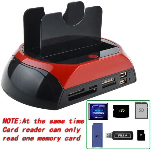 Dockingstation HDD-Dockingstation IDE SATA Dual USB Festplatte mit EU-Stecker - Afbeelding 3 van 10