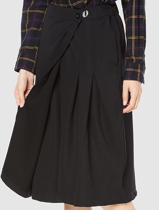 FRED PERRY PLEATED CULOTTES TROUSERS S2100 BLACK NEW WITH
