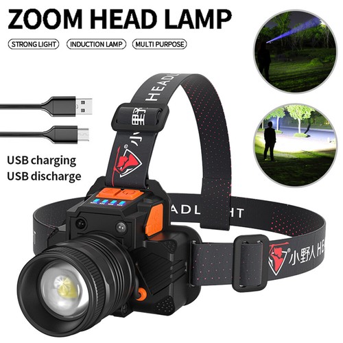 Portable Headlamp USB Rechargeable LED Head Light Zoomable Waterproof Flashlight - Picture 3 of 21