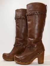 UGG Boots, Size 7, Clog, Brown Leather, SAVANNA, Shearling, WAS 400 NICE