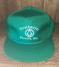 Vintage Strathmeyer Forests Inc Snapback Hat Green 