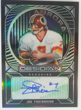 JOE THEISMANN - 2021 Obsidian Aurora Etch Green SP AUTO 13 /20 - Redskins