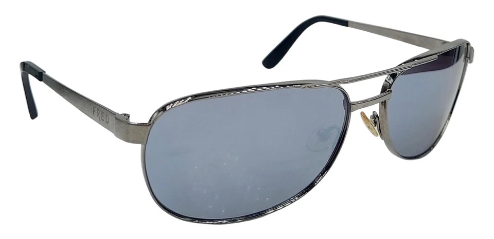 Fred Sicile C3 Silver Pilot Metal Sunglasses France W/ NEW LENSES - Image 2 of 4