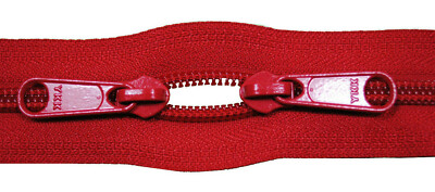 Zipper 5 mm Spiral 519 Dark Red 2 Red Sliders up to 200 cm O-Shape
