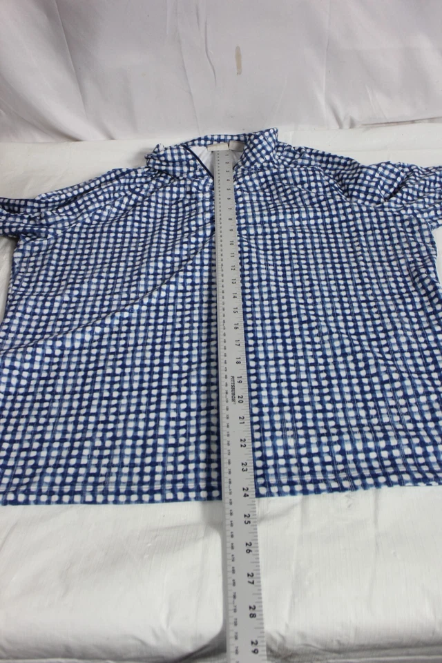 CHICO'S Zenergy Top 1/4 Cremallera Azul Blanco Cremallera Talla 2 US L Foto 2 de 4