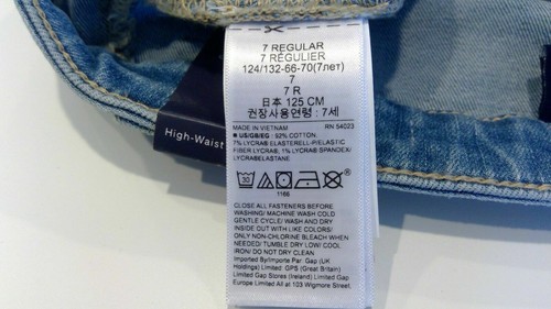 NWT GAP Girls High-Waist Short Sz 6-7-8 Light Wash Button Fly Stretch - Picture 4 of 7