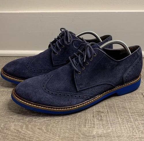 Wingtip Oxfords Blue Suede C11869 Lace 