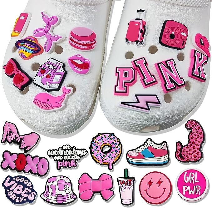 Girls Pink Croc Charms Jibbitz 20Pcs Mega Value Bundle FREE POSTAGE