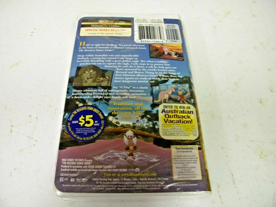 Walt Disney VHS Gold Collection The Rescuers Down Under #19853 - Image 2 of 3