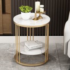 Solid Sintered Stone Coffee Side Table Bedside Nightstand Sofa Edge End Table US