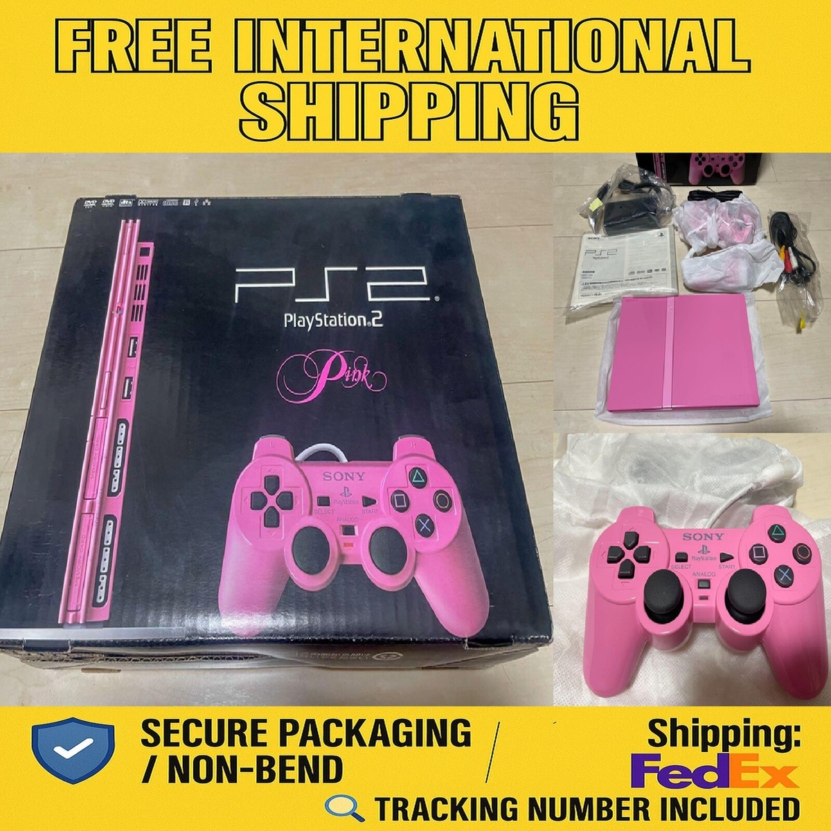 PlayStation2 - PlayStation2　★オマケ多数★　SCPH-77000 PS2 Slim Console System SCPH-77000 PK Only for NTSC-J PINK