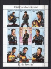 Senegal 2007 Elvis Presley  30th.Anniv.of the Death  Red Overprinted Sheet MNH