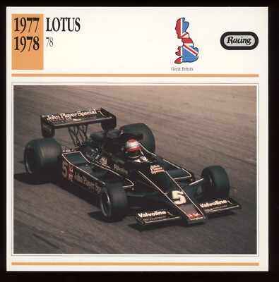 1977 1978 Lotus 78 Racing Classic Cars Card | eBay