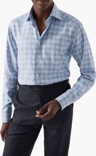 Eton Men's Slim Fit Check Cotton Dress Shirt MSRP 285