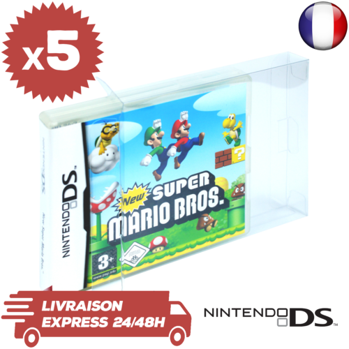 5 Boitiers de Protection Crystal box Jeux Nintendo DS 0,3mm Neufs - Photo 1/4