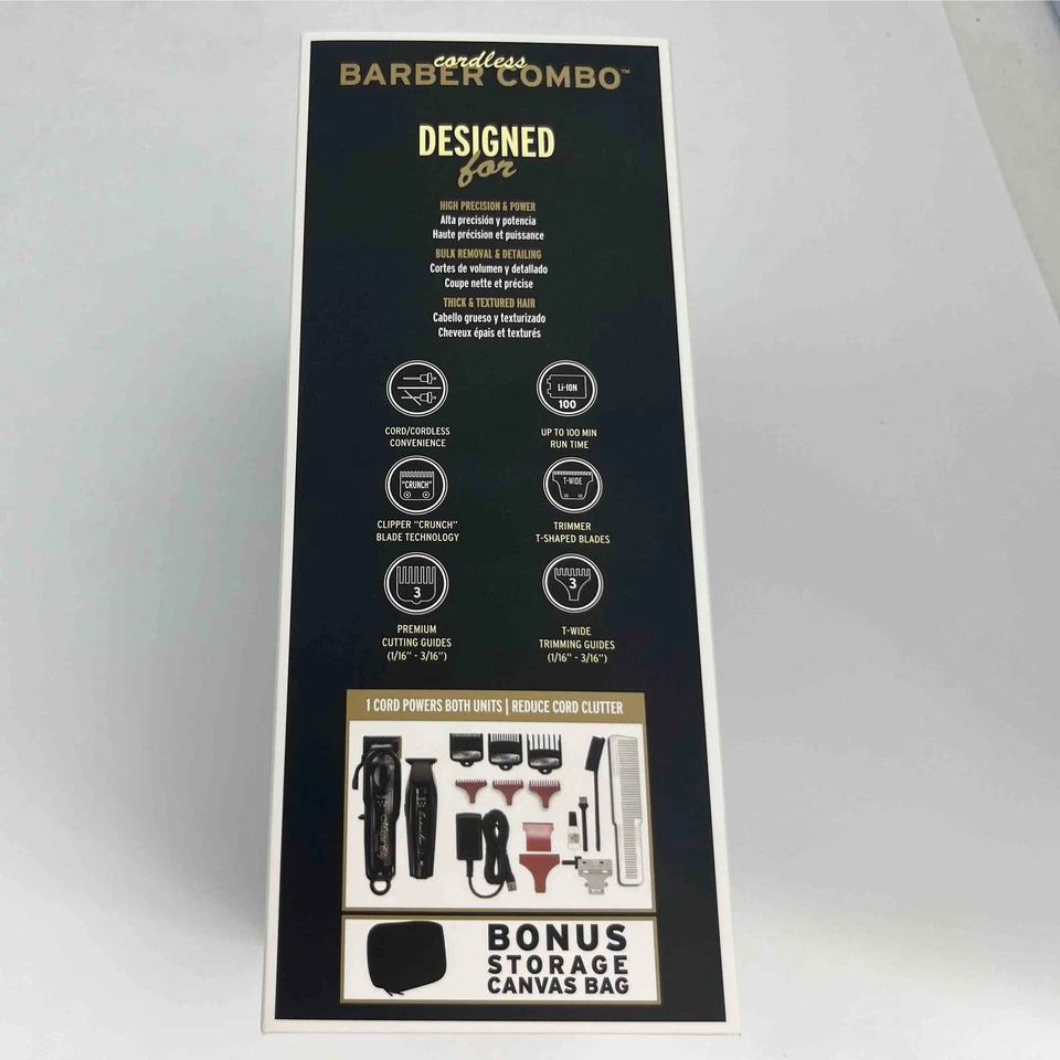 Wahl Cordless Barber Combo Black Magic Clip Clipper & Detailer Trimmer 3025397 - Image 3 of 4