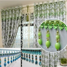 Acrylic Beaded Curtain Sewing Crystal Tassel Fringe Trimming Upholstery Decor