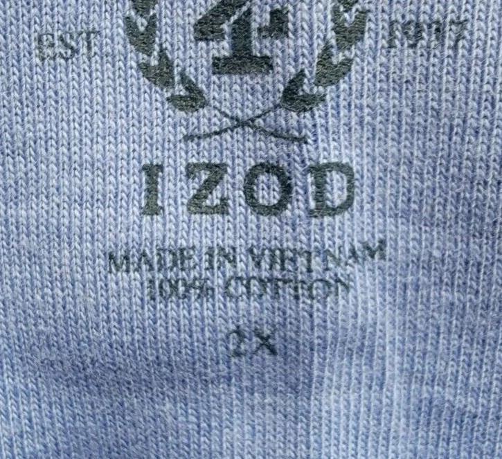 Izod Womens Shirt Top Blouse Size 2X Capri Blue NEW - Image 2 of 4