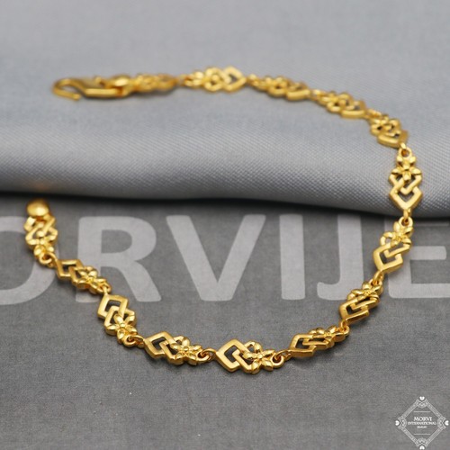 Pulsera de oro de 22 quilates de oro amarillo de 22 quilates hecha a mano joyería hecha a mano india - Imagen 3 de 6