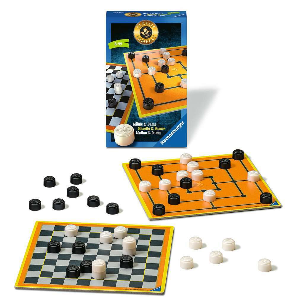 Thumbnail - Classic Compact: Mühle & Dame Von Ravensburger, Zwei Taktikspiele Ab 8