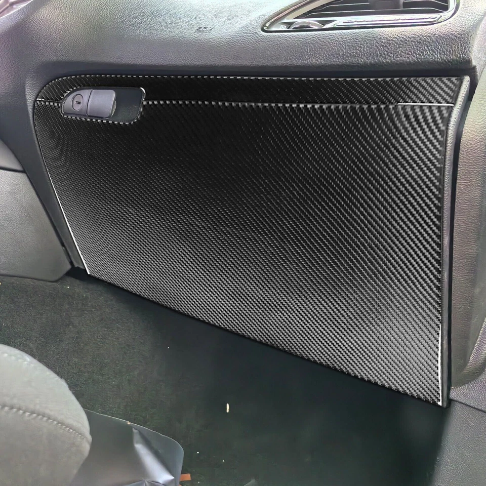 For Dodge Challenger 15-23 Vinyl Carbon Fiber Car Copilot Storage Box Cover Trim — 第 4/4 张图片