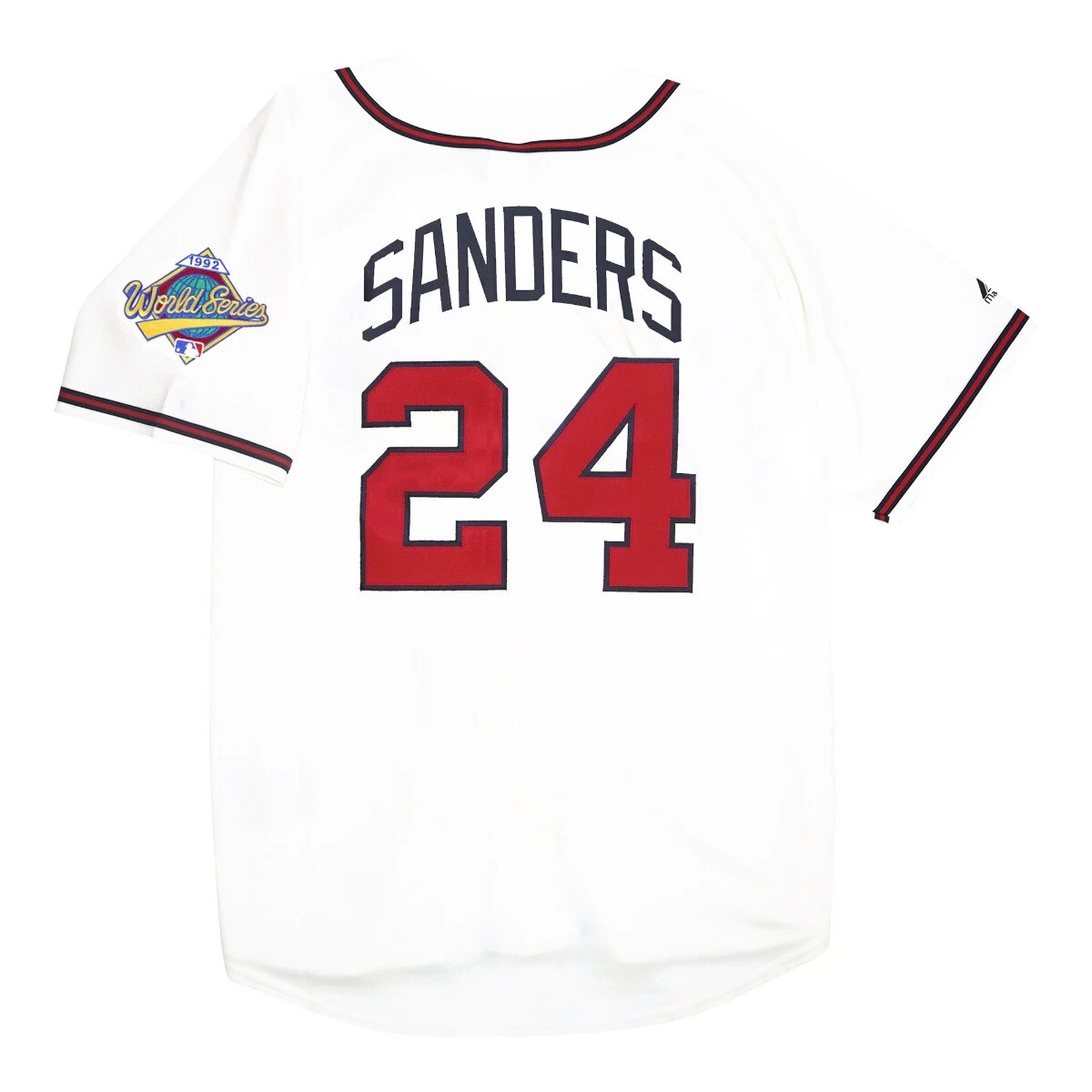 Deion Sanders Atlanta Braves 1992 World Series Home White Jersey Men s S 3XL