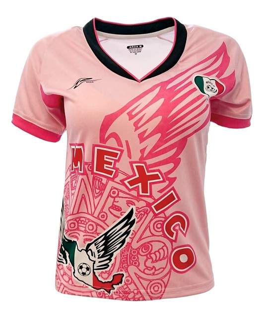 Mexico Women Fan Jersey Exclusive Design Pink Color100 Polyester_Made