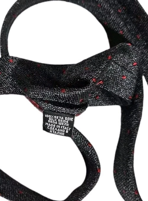 Corbata de hombre Hugo Boss 100 % seda LUJO corbata gris lunares con:2,5" usada en excelente estado  Foto 3 de 4