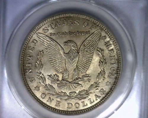 MS62 ANACS 1921 TOP 100 VAM 13 INFREQUENTLY REEDED MORGAN SILVER DOLLAR COIN
