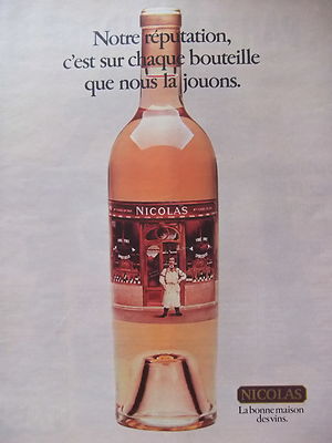 WERBUNG NICOLAS UNSER RUF IST AUF JEDER FLASCHE SPIELEN WIR SIE