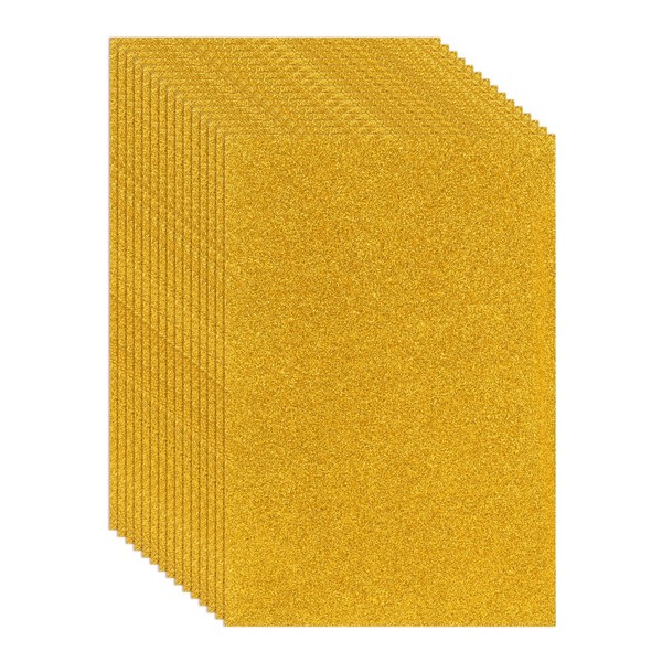 15 StüCk Eva Glitzer-Schaumstoffplatte, GläNzende Folie FüR Basteln, Gold-image