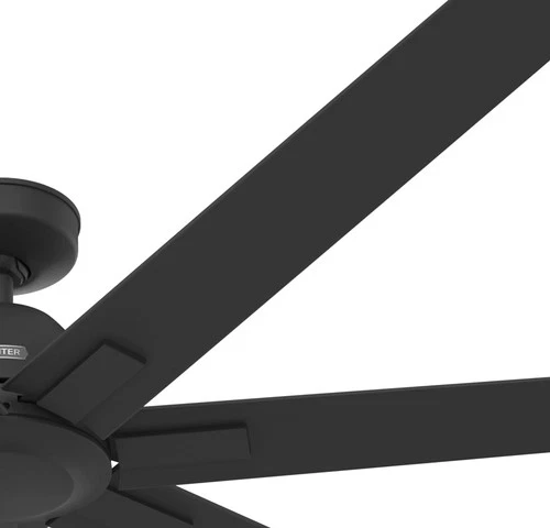 72" Hunter Downtown Matte Black Outdoor Ceiling Fan with Wall Control - Picture 3 of 7