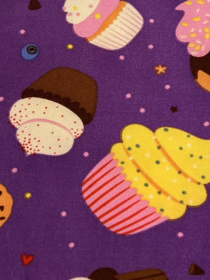 LuLaRoe Leggings TC Alto Curvilíneo Comida PÚRPURA Panadería CUPCAKE Snack Postre Informal Foto 2 de 4