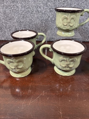 Juego de tazas de café ACKUSA Casa Vero Fleur De Lis ~ verde salvia - Imagen 3 de 6