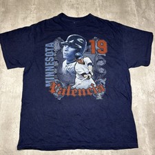 VTG Minnesota Twins 19 Shirt Mens XL Navy MLB 2011 Y2K Danny Valencia Baseball