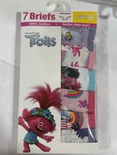 DreamWorks Trolls World Tour Girl's 7-Pack Cotton Briefs TS8 Multicolor Size 8