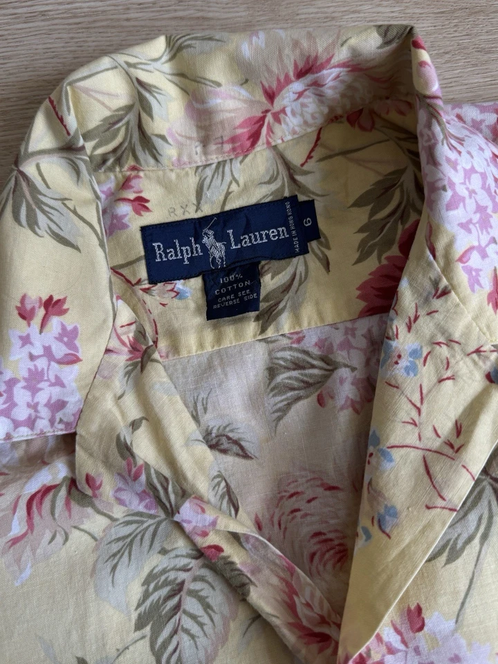 Vintage Polo Hemd Ralph Lauren 90er Hongkong Blumen Muster Urlaub Old Money - Bild 3 von 4