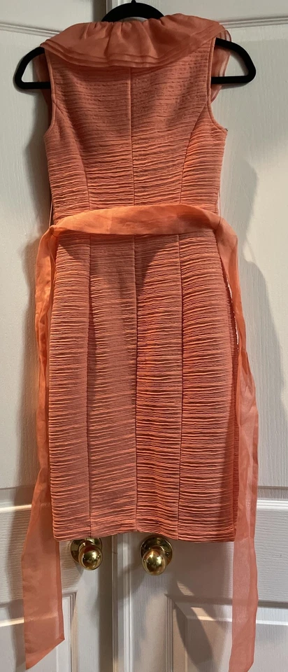 Nuevo por Shani Vestido Para Mujer 2 Rosa Coral Volantes Seda Funda Fiesta Cóctel Elegante Foto 3 de 4