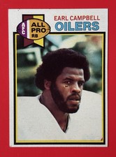 1979 Topps #390 Earl Campbell RC HOF Houston Oilers – NM/EX-MT, Print Mark
