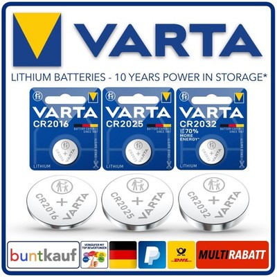 Varta Knopfzelle CR 2032 CR 2025 CR 2016 Original Batterie High-Tech
