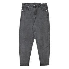 LEVI'S Jeans Donna Relaxed Nero Denim Cotone Zip W31 L25 Classic